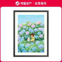 Sister Xiaokui-Endless Summer Modern Simple Living Room Study Room Bedroom Childrens Room Healing Decorative Painting with Framing