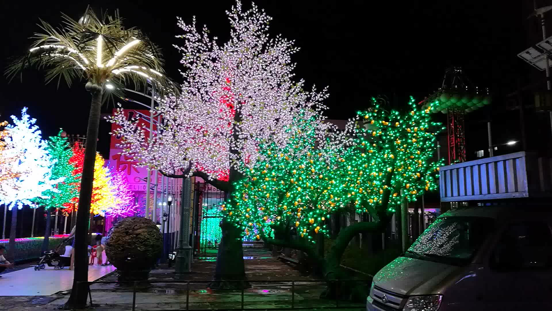 Commercial Lighted Rgb Color Change Outdoor Large Christmas Cherry