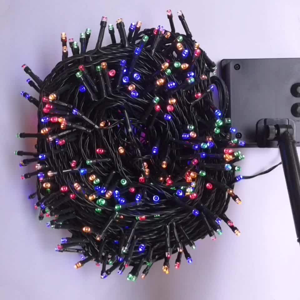 Super Bright Outdoor String Lights 105ft 300 Leds 8 Modes Solar Powered Christmas Lights Multi