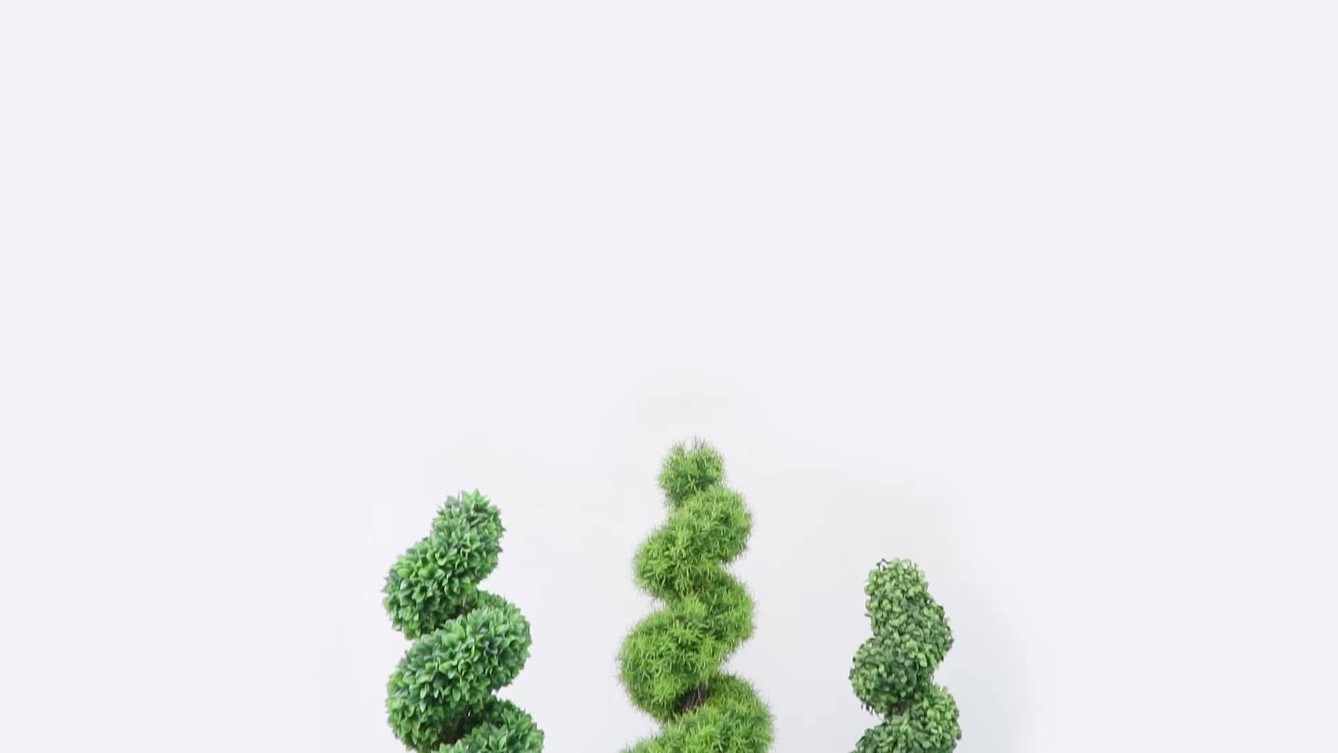 Plastic Material And Trees Plant Type Artificial Boxwood Spiral Tree