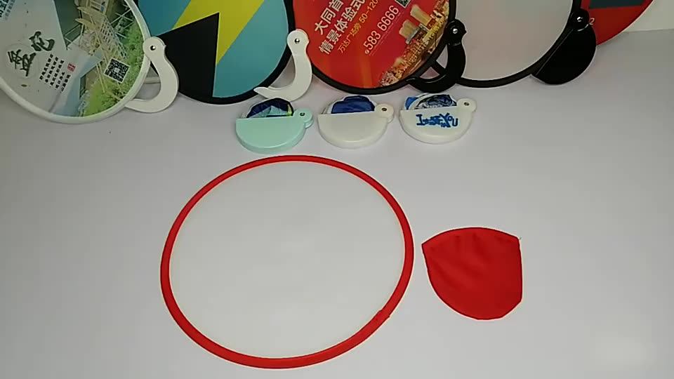 Custom Round Nylon Folding Hand Fan With Pouch Buy Folding Fan