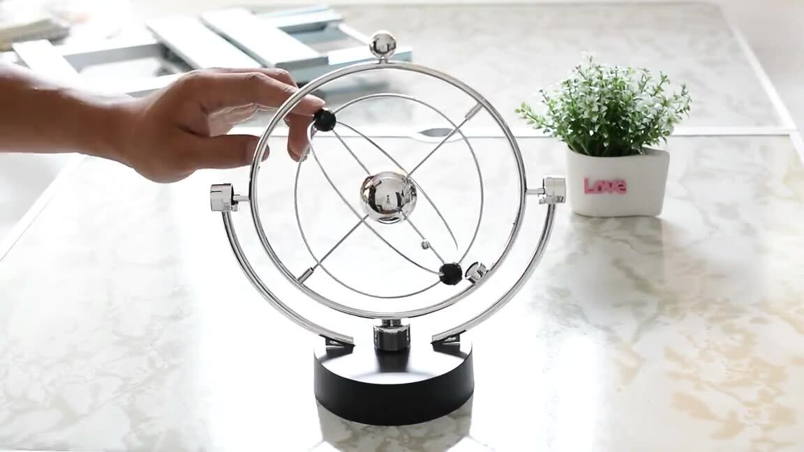 Pendule à Sable Décoratif En Métal PLAFOPE – 39 X 16 X 14 Cm, Noir, Pour Bureau Ou Salon