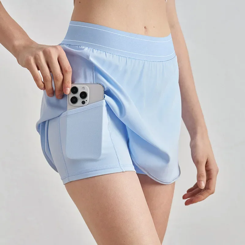 Spring and Summer Quick-drying Outdoor Sports Skirt Women's Spice Girls Tennis Skirt Stretch High-grade Yoga Skirt Anti-running Half Skirt