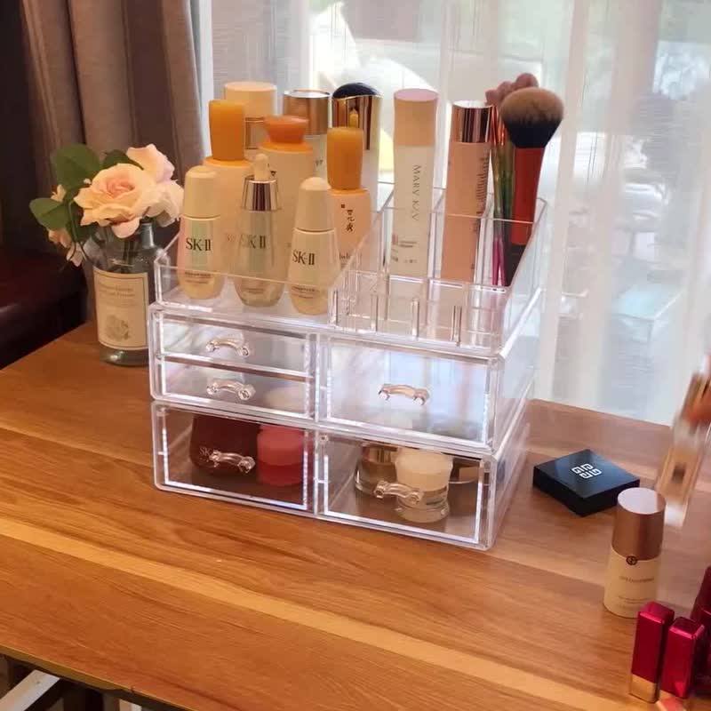 Manufacture Wholesale Clear Transparent Drawer Plastic Acrylic Makeup