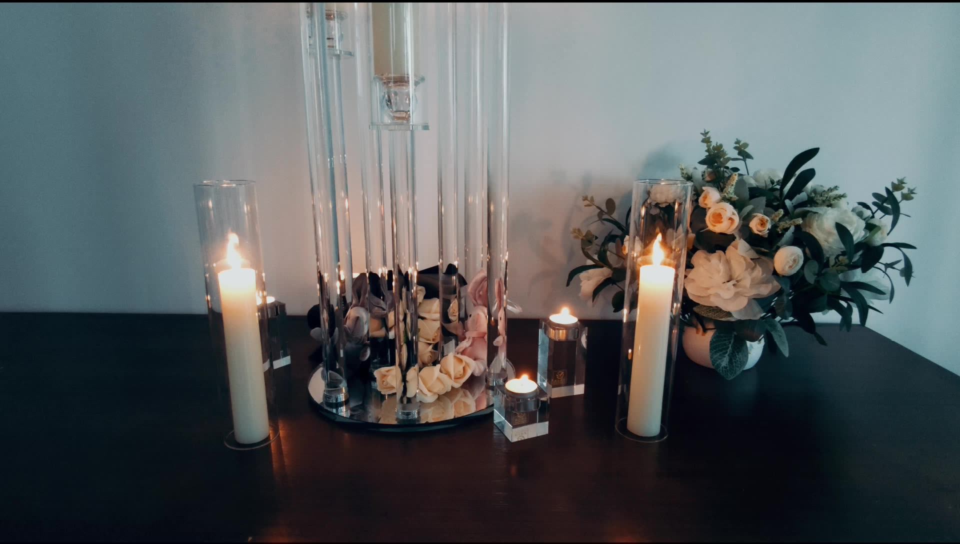 Wholesale Wedding Decoration 8 Arm Centerpieces Pillars Glass Cylinder