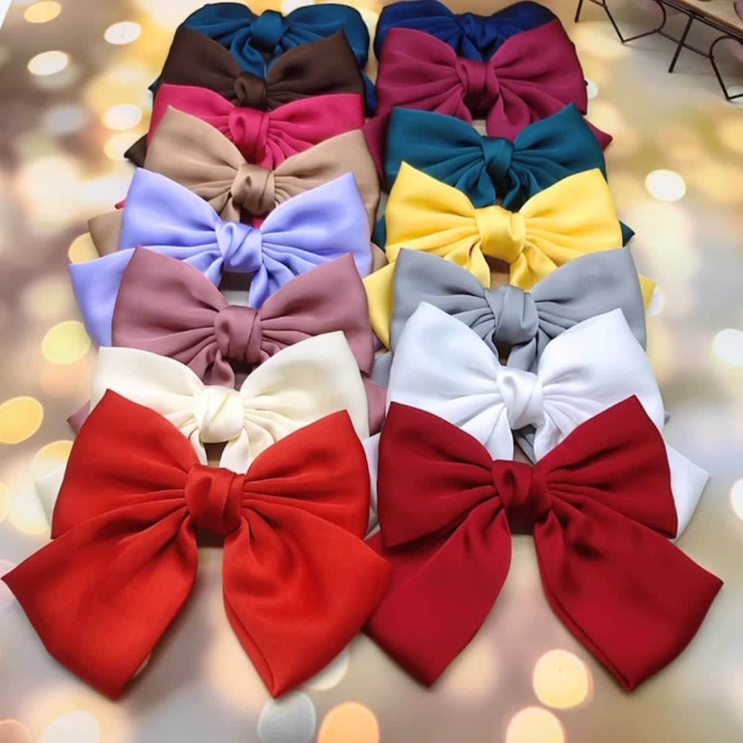 Clip Fiocco A Barrette Oversize Estivo Alla Moda Donna, Ragazza, Forcina In Chiffon, Nastro Di Raso Lungo, Accessori Capelli Con Fiocco Grande Viola Da 10,17 € | DHgate