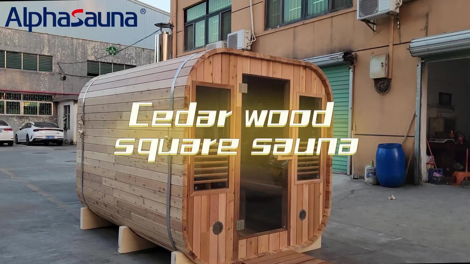 New Pure Canadian Red Cedar Wooden Sauna Outdoor Commercial Sauna Steam