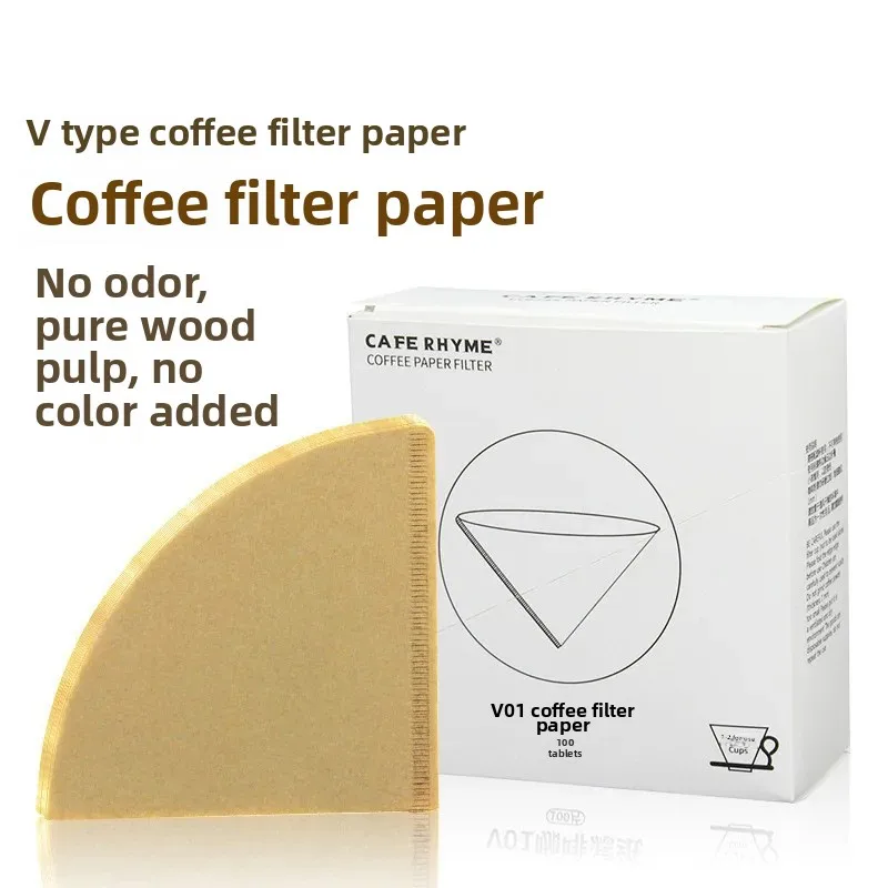 Imported coffee filter paper coffee filter dripping hand-punched ear-hanging cone coffee powder filter paper and v60 filter cup