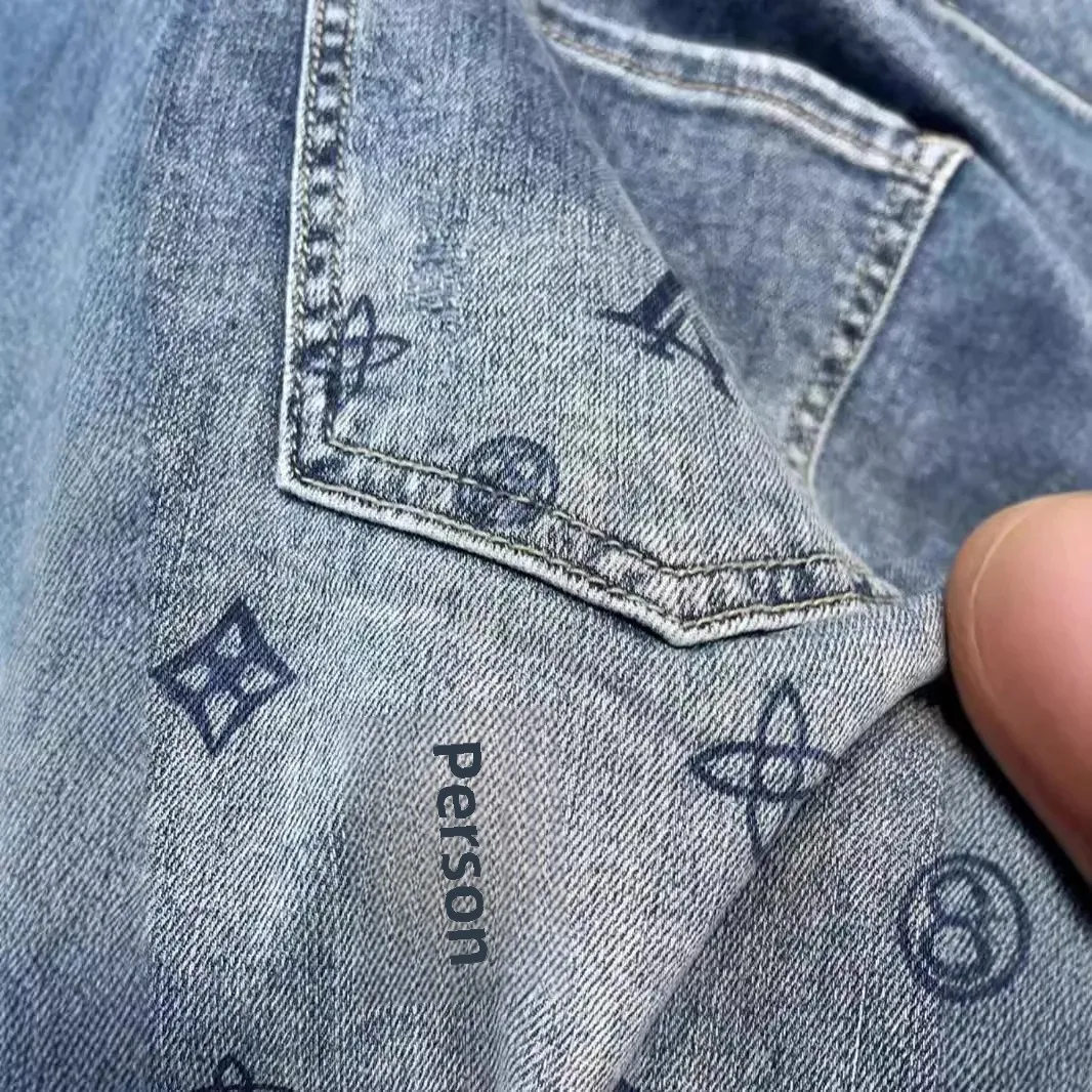 Весенне-летние тонкие денимовые брюки, slim fit