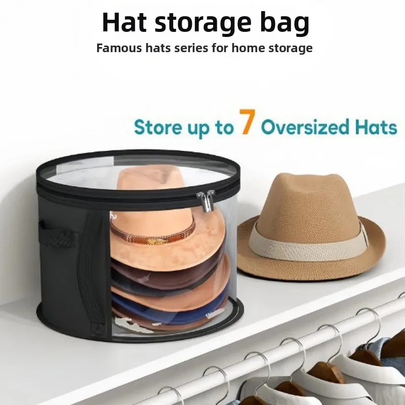 Hat Storage Barrel Hat Storage Artifact Beach Hat Storage Bag Stackable Round Brim Hat Storage Bag