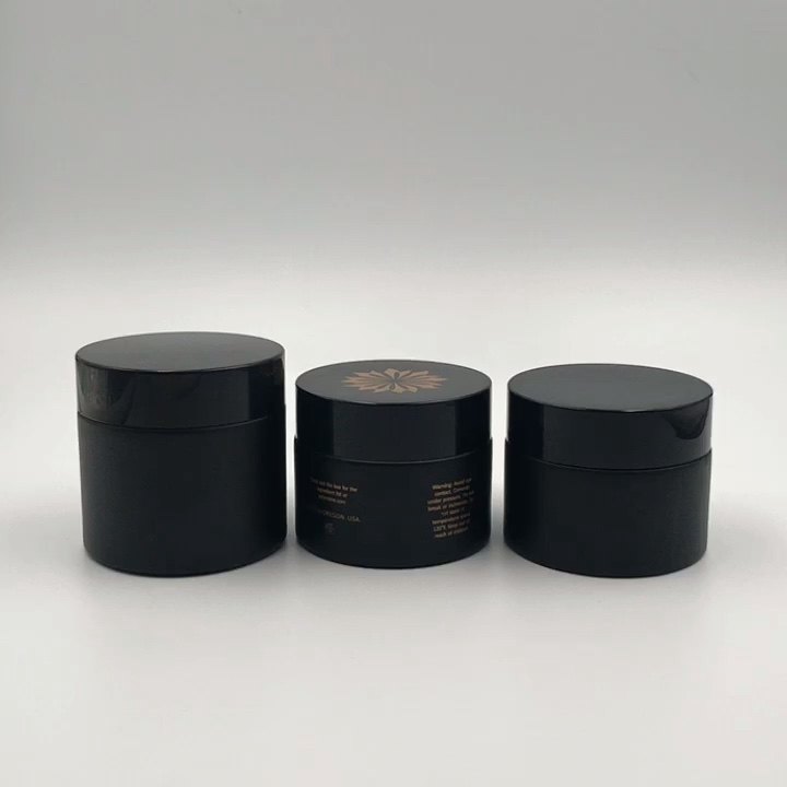 Wholesale Airtight Cosmetic Packaging Cream Containers 30ml 50ml 100ml Amber Matte Black Glass