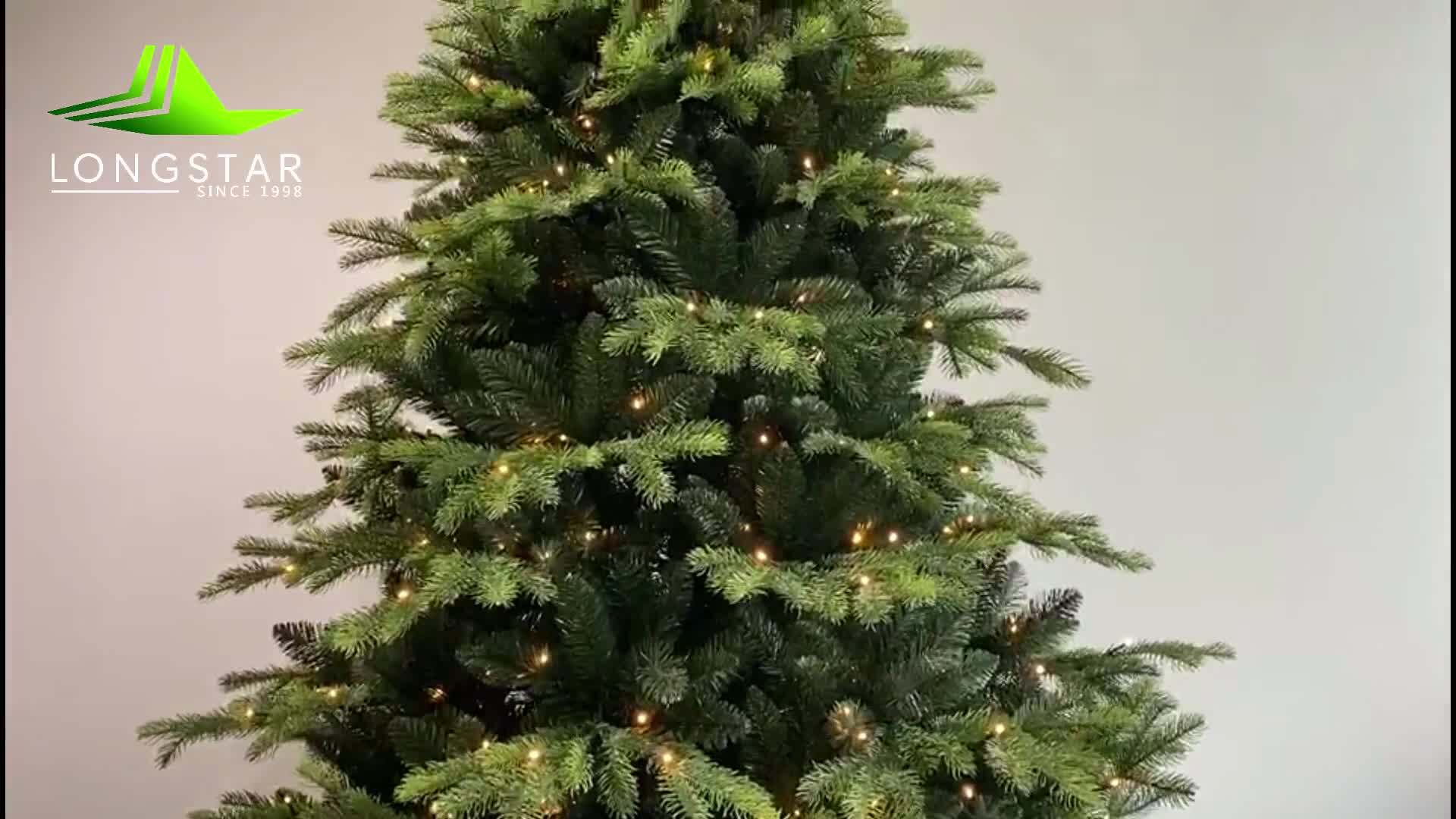 Prelit Instant No Fluff Artificial Green Hanged Christmas Tree With