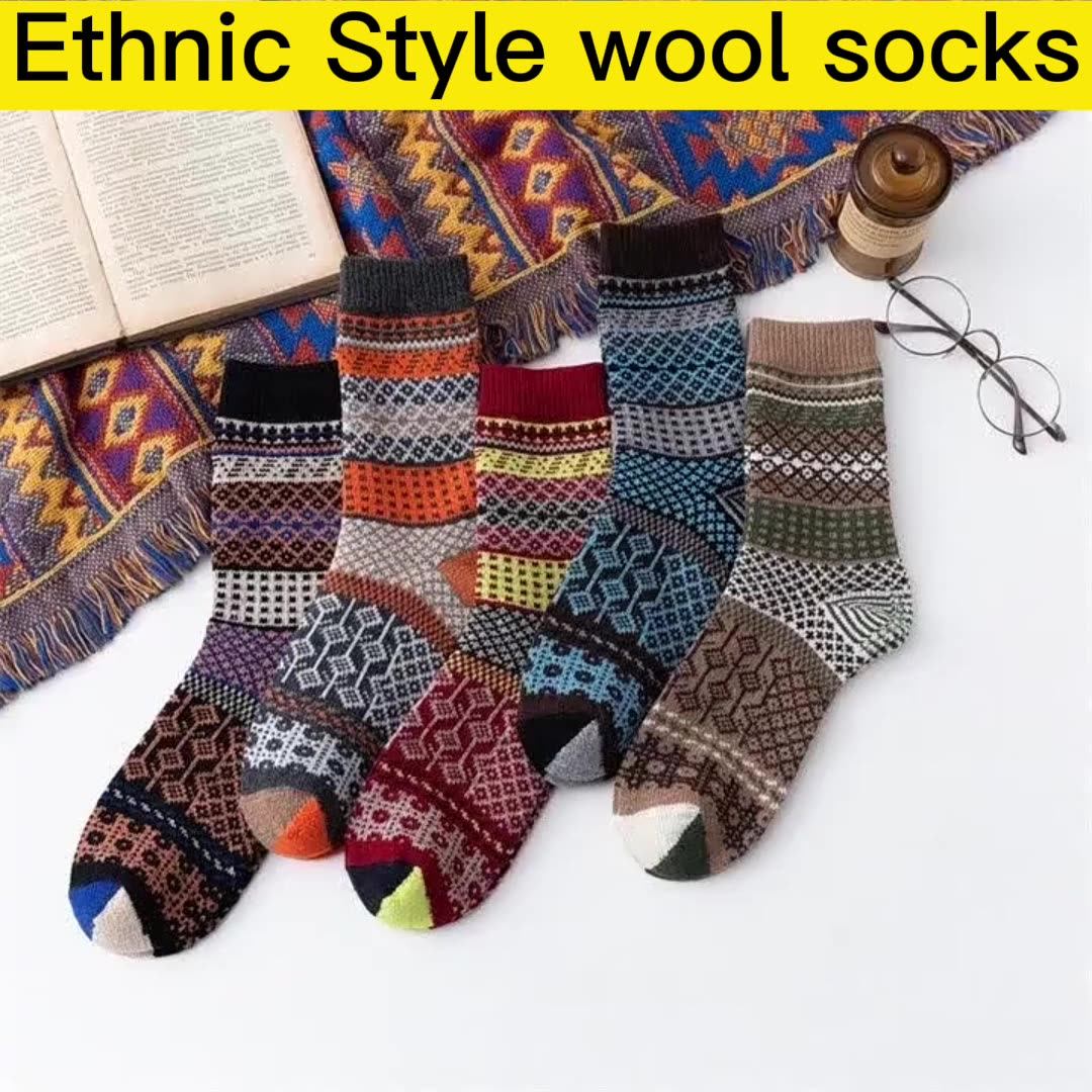5 Pairs Ethnic Style Best Soft Ladies Women's Cozy Warm Winter Thermal