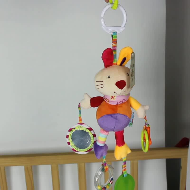 Rabbit Infant Animal Rattle Teether Stroller Hanging Toy New Born