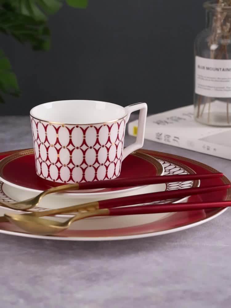Dinner Sets Prices Light Luxury Wood Red Tableware Model Set Table Dish