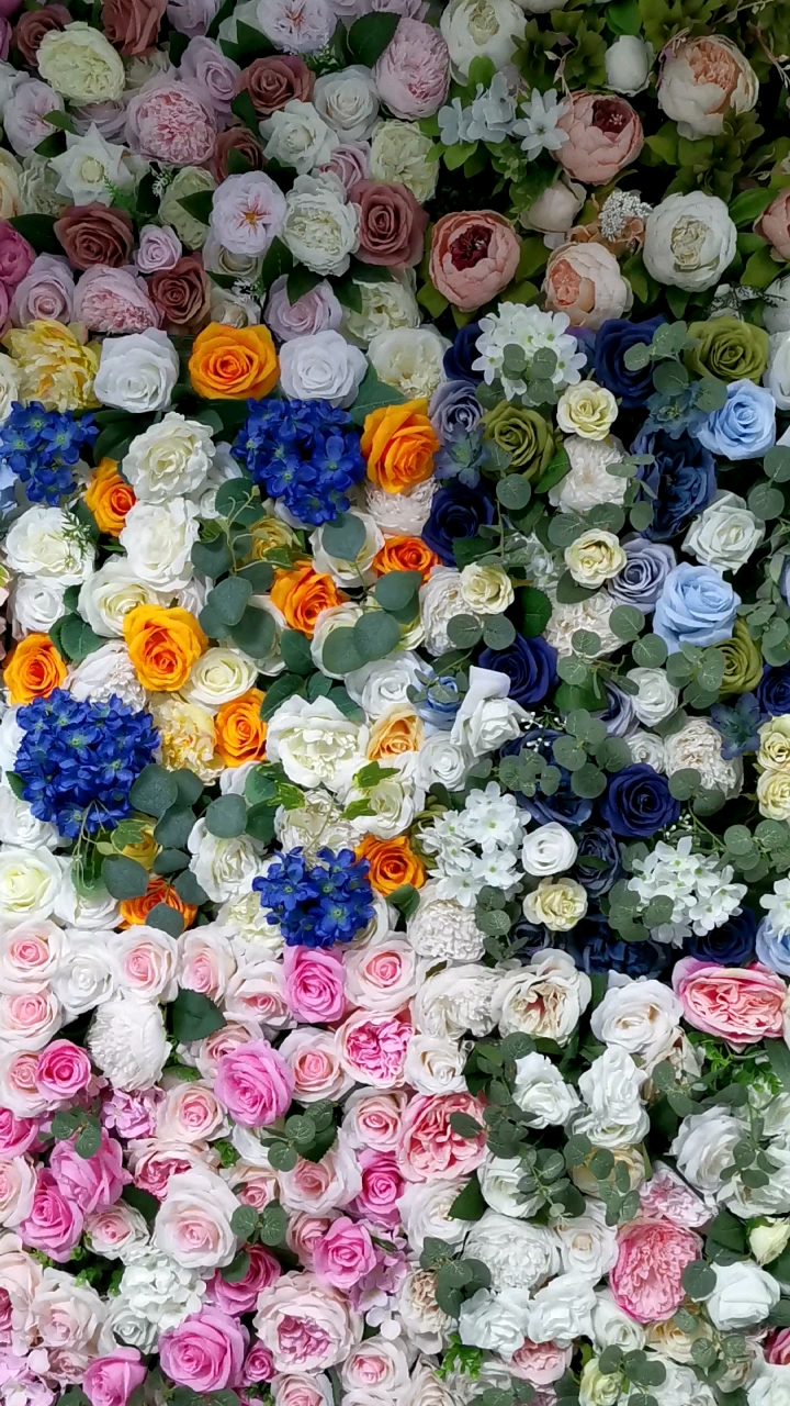 Elegant Silk Decorative Flower Backdrop Wedding Luxury Fake Flower Wall