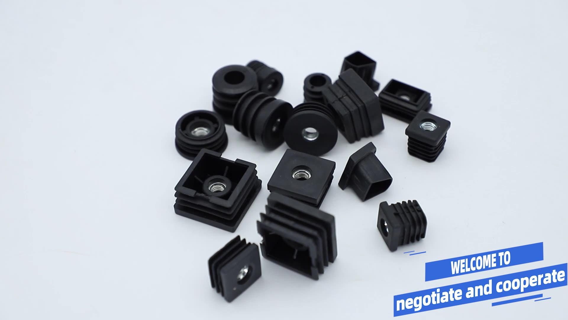 M6 M8 Square Threaded Tube Inserts Furniture Pp Pe Plastic Pipe End Cap Screw Nut Tube Plug
