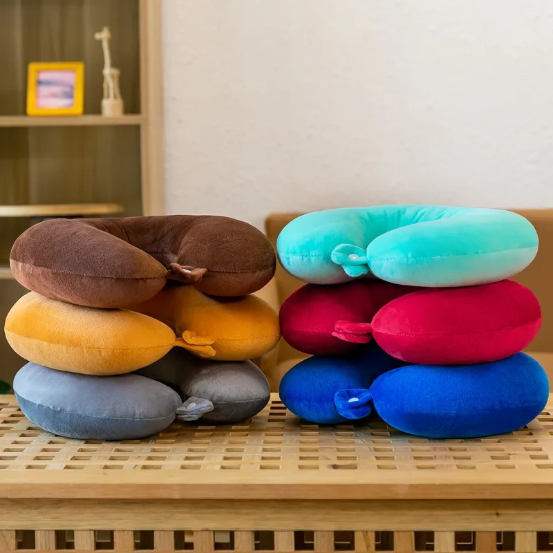U-shaped Pillow Cervical Neck Protection Pillow Neck Pillow Travel Sleeping Car Portable Massage Nap PP Cotton U-shaped Pillow