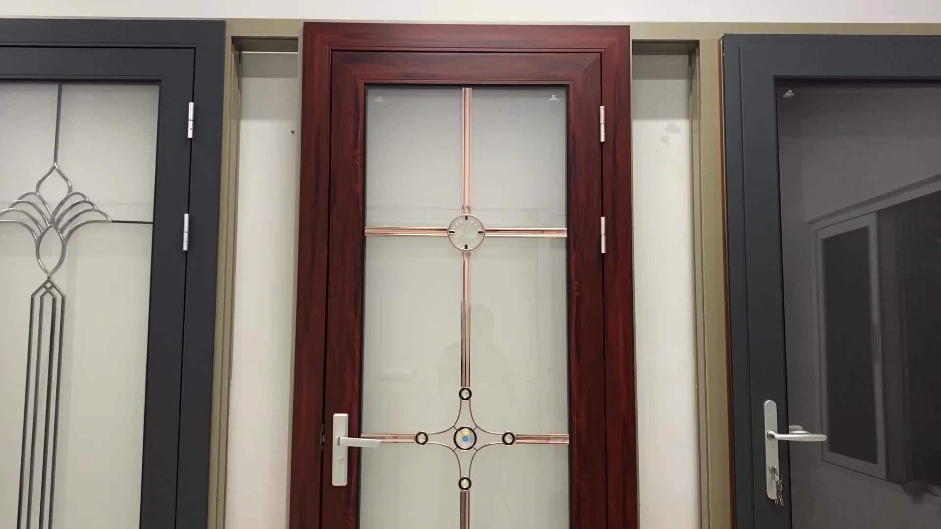 Ready Sale Royal Style Champaign Golden Aluminum Interior Bathroom Door