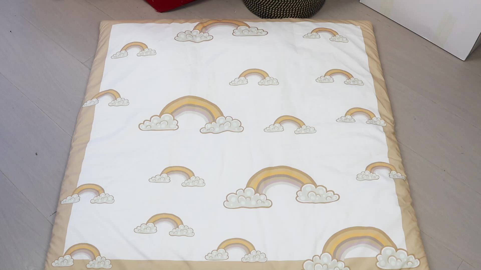 Tummy Time Activity Mat,Macrame Baby Play Gym Mat With 5 Detachable