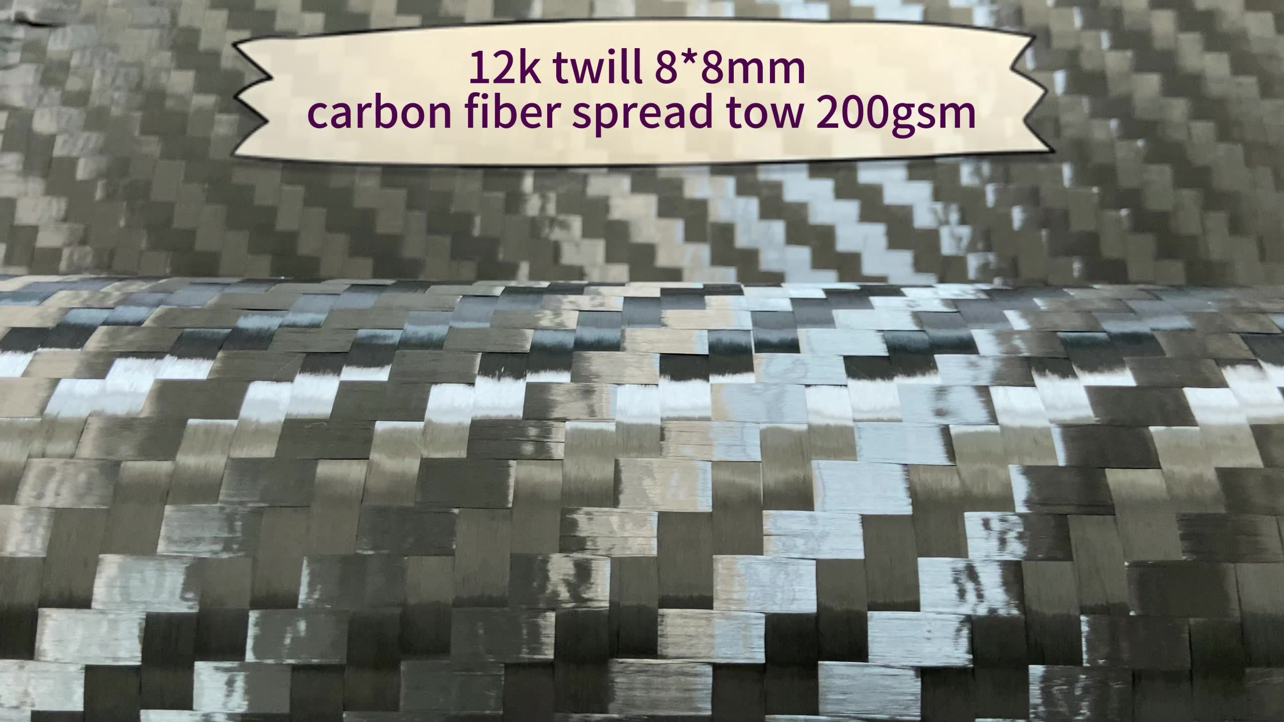 12k 80gsm Tight Stabilized Weave Plain Dry Carbon Fiber Cloth Spread Tow Carbon Fiber Fabric 20