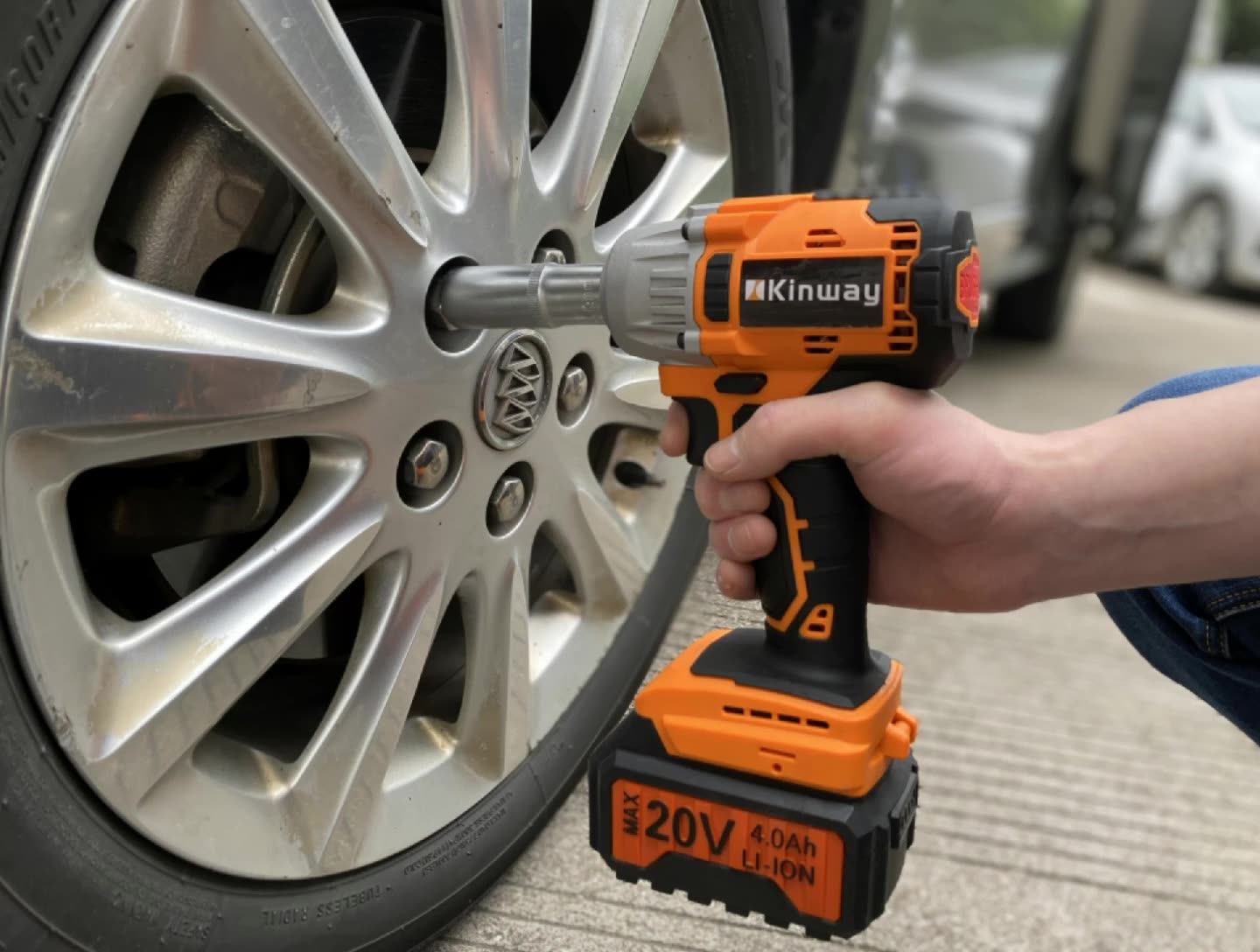 Kinway 1000n.m 20v Battery Cordless Impact Wrench Bolt Tightening Car