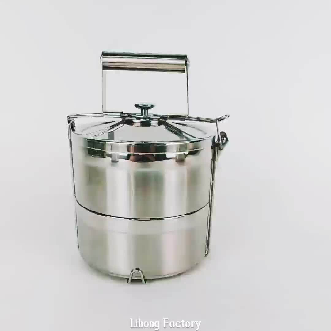 Wholesale Bento Boxes 304 Stainless Steel Indian Tiffin Box 3 Tier Lunch Box With Lock Food