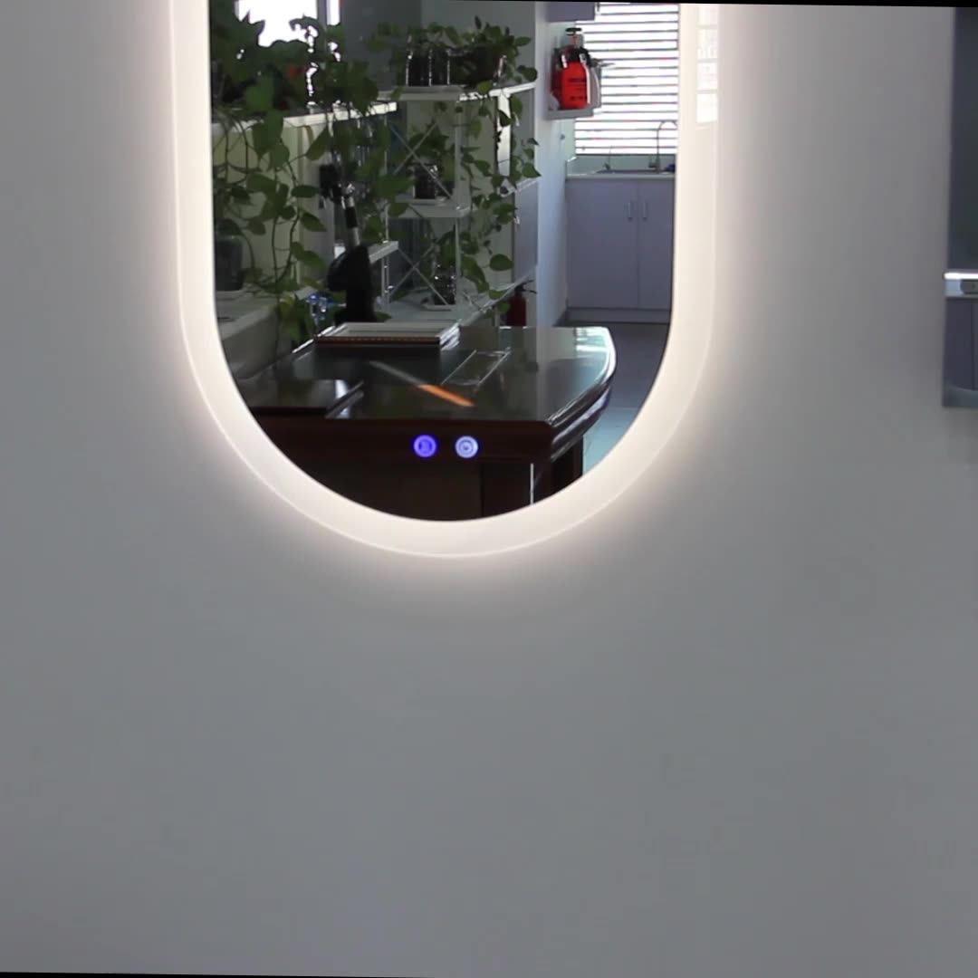 Large Oval Bathroom Led Smart Mirror Backlit Touch Button Vanity Makeup