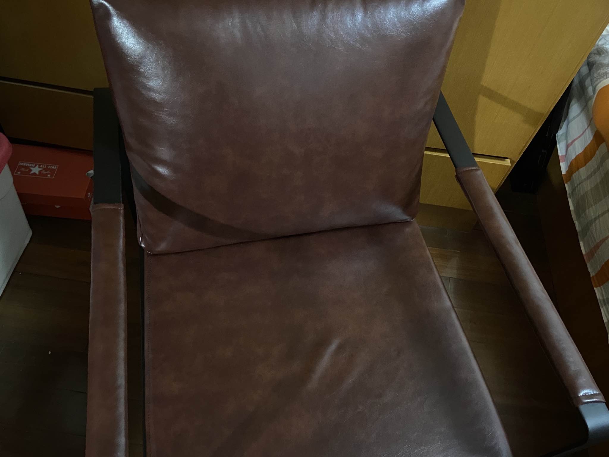 单人沙发座椅子皮革北欧轻奢用了挺久了，图解使用评测