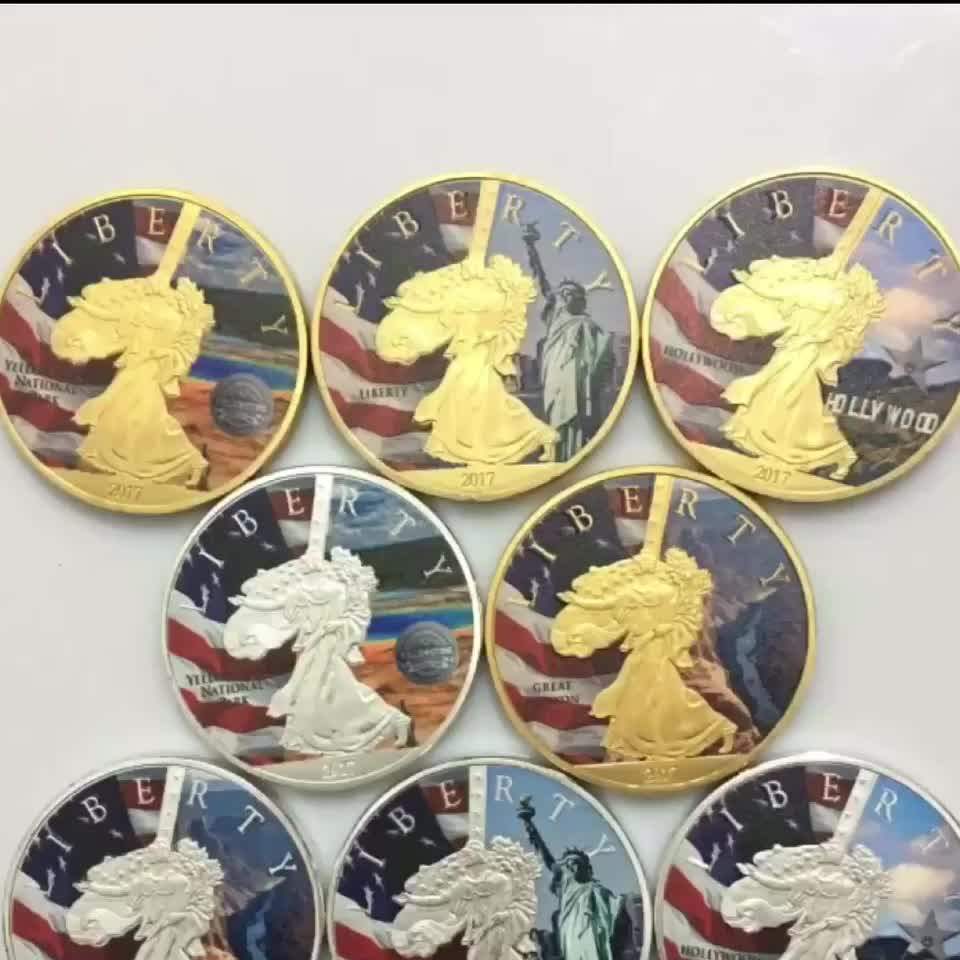 In Stock Fake Statue Of Liberty Silver Plated Coins 1 Ounce American Eagle Silver Coin Buy 1