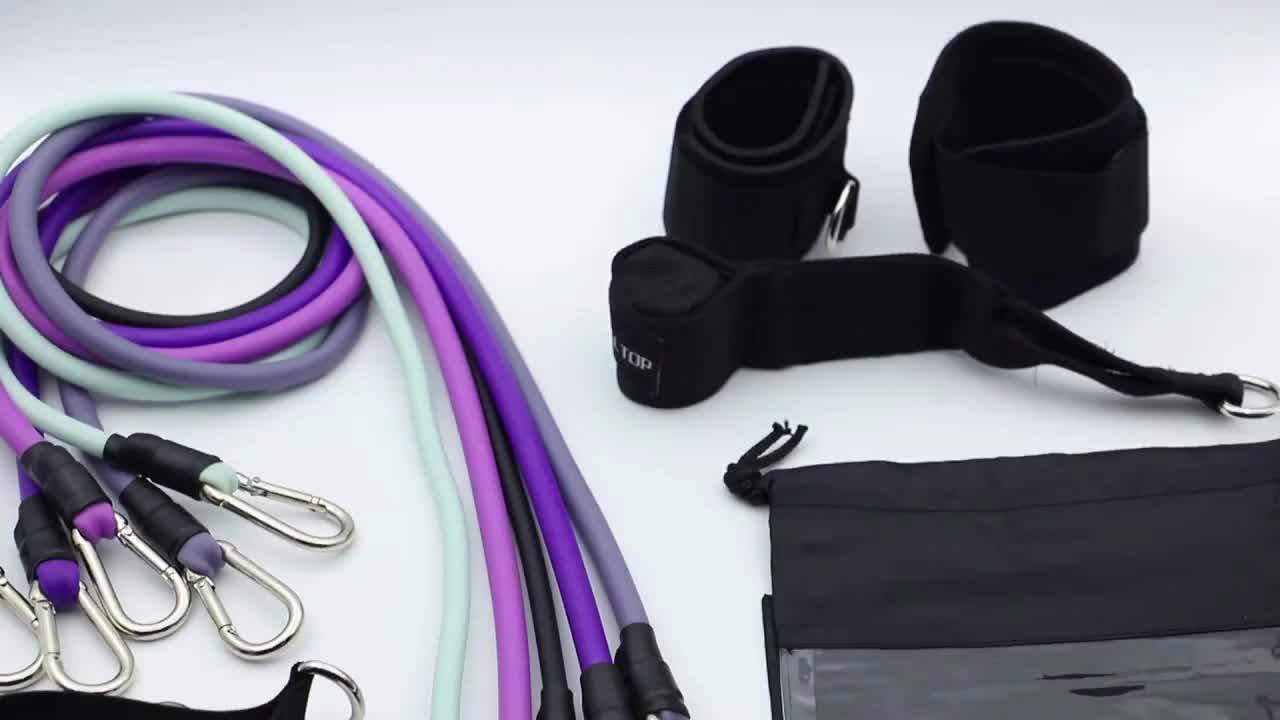 Hot Sale 11pcs Pull Cord Exercise Elastic Rope Resistance Band Hook