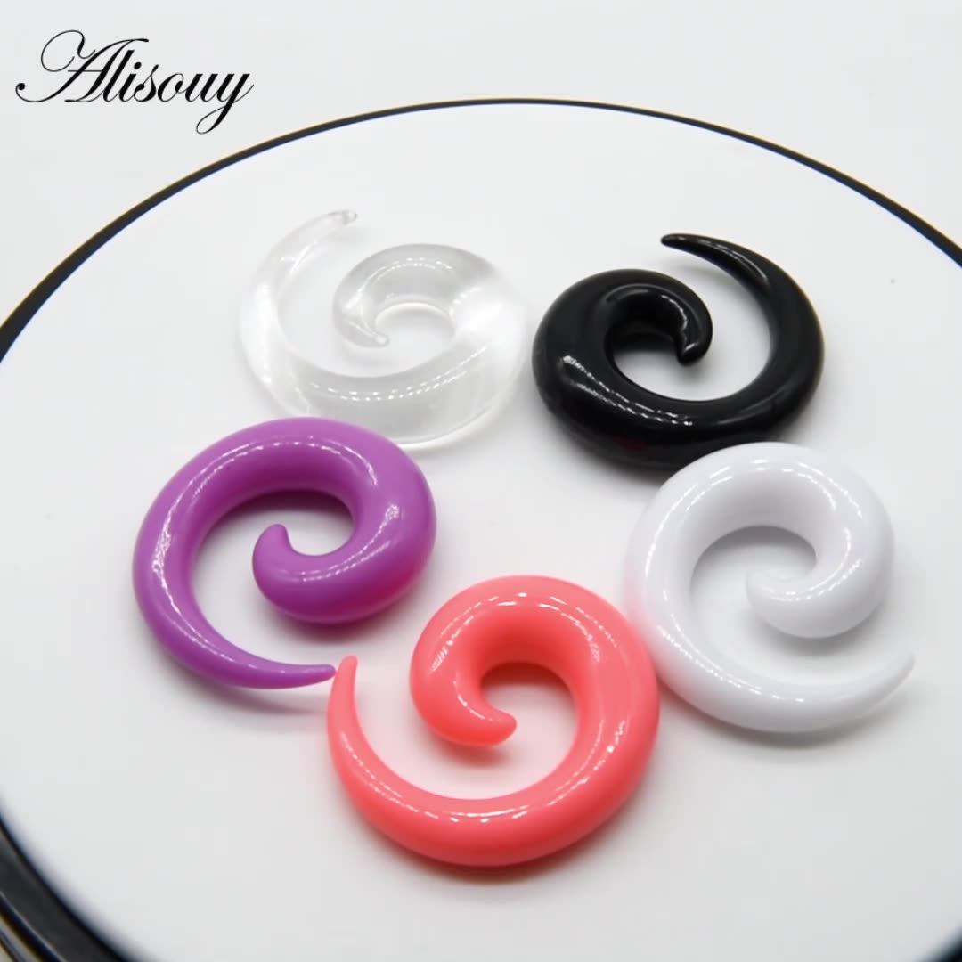 Acrylique Spirale Escargot Oreille Tapers Bouchons Tunnels