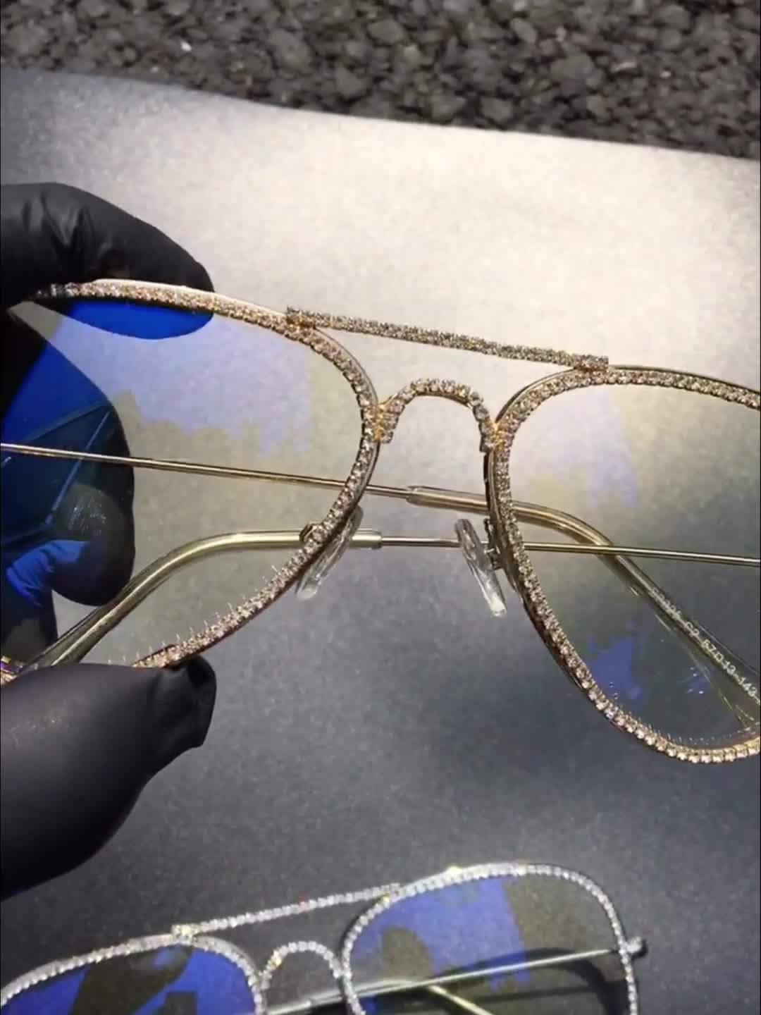 Uwin Hip Hop Iced Out Bling Bling Eye Glasses Women Men Eyewears Luxury