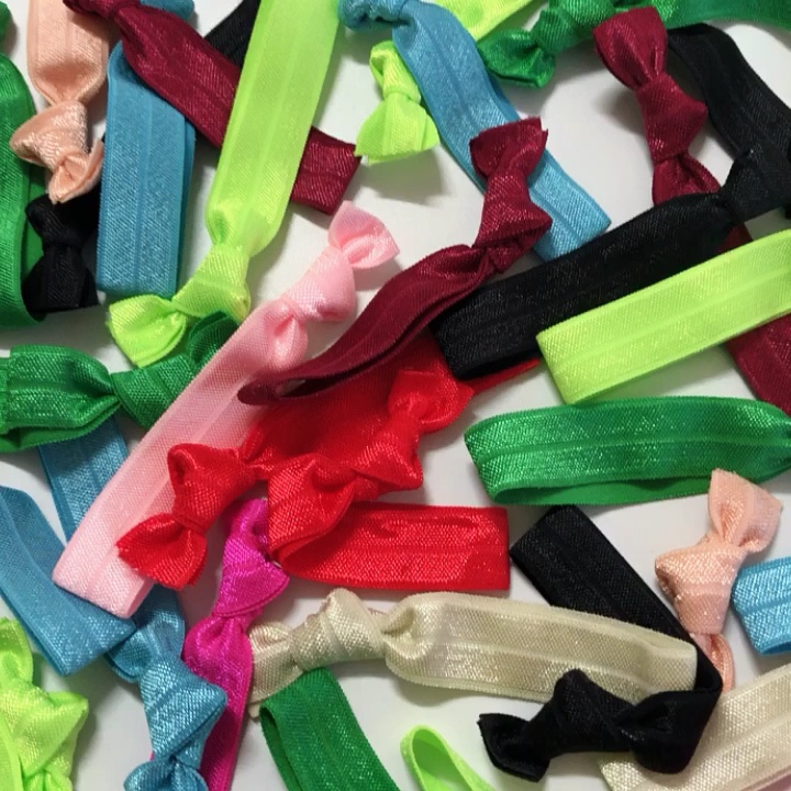 Wholesale Custom Logo Printed And Solid Color Elastic Hair Ties Buy