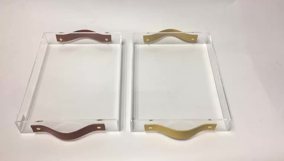 Wholesale Decorative Leather Handle Clear Acrylic Serving Tray Buy