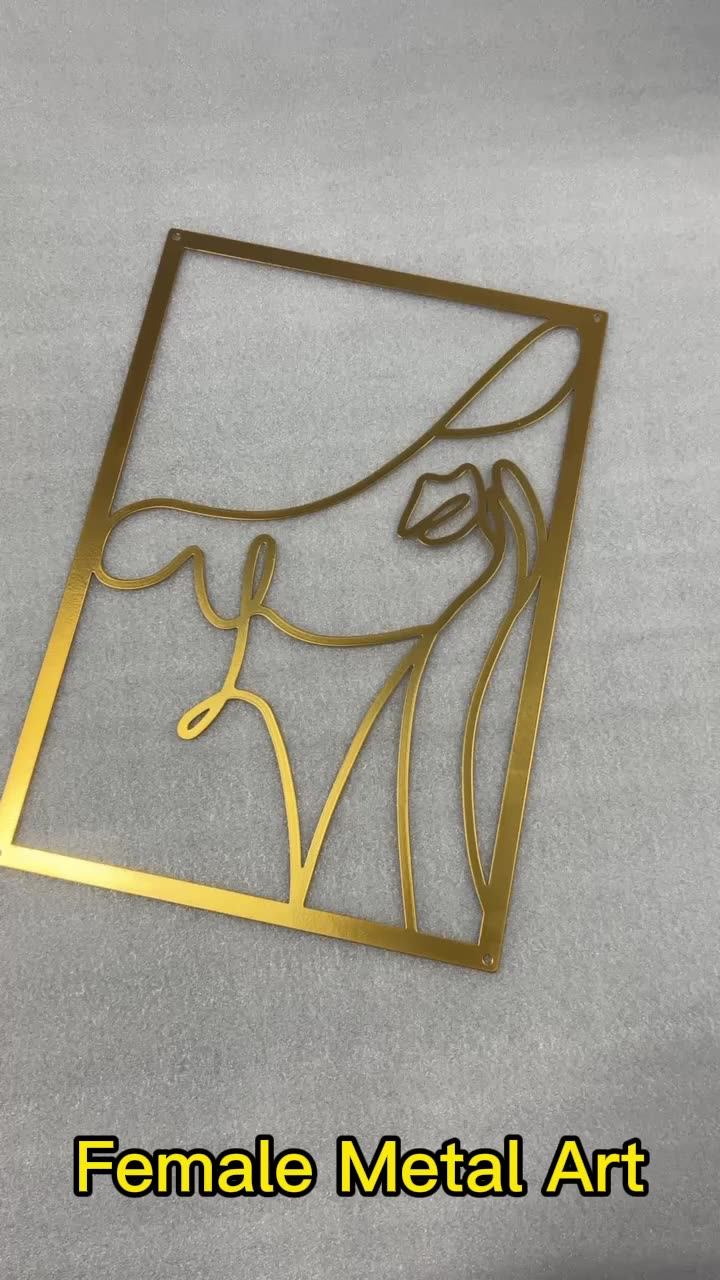 Custom Modern Iron Hanging Wall Art Decor Art 3d Abstract Gold Body