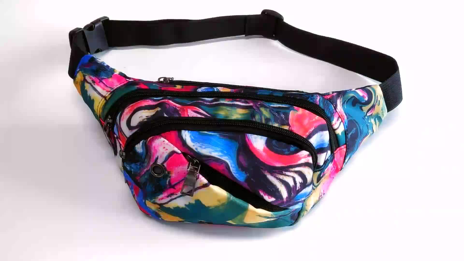 Wholesale Sport Travel Running 3zipper Custom Waterproof Waist Bum Bag
