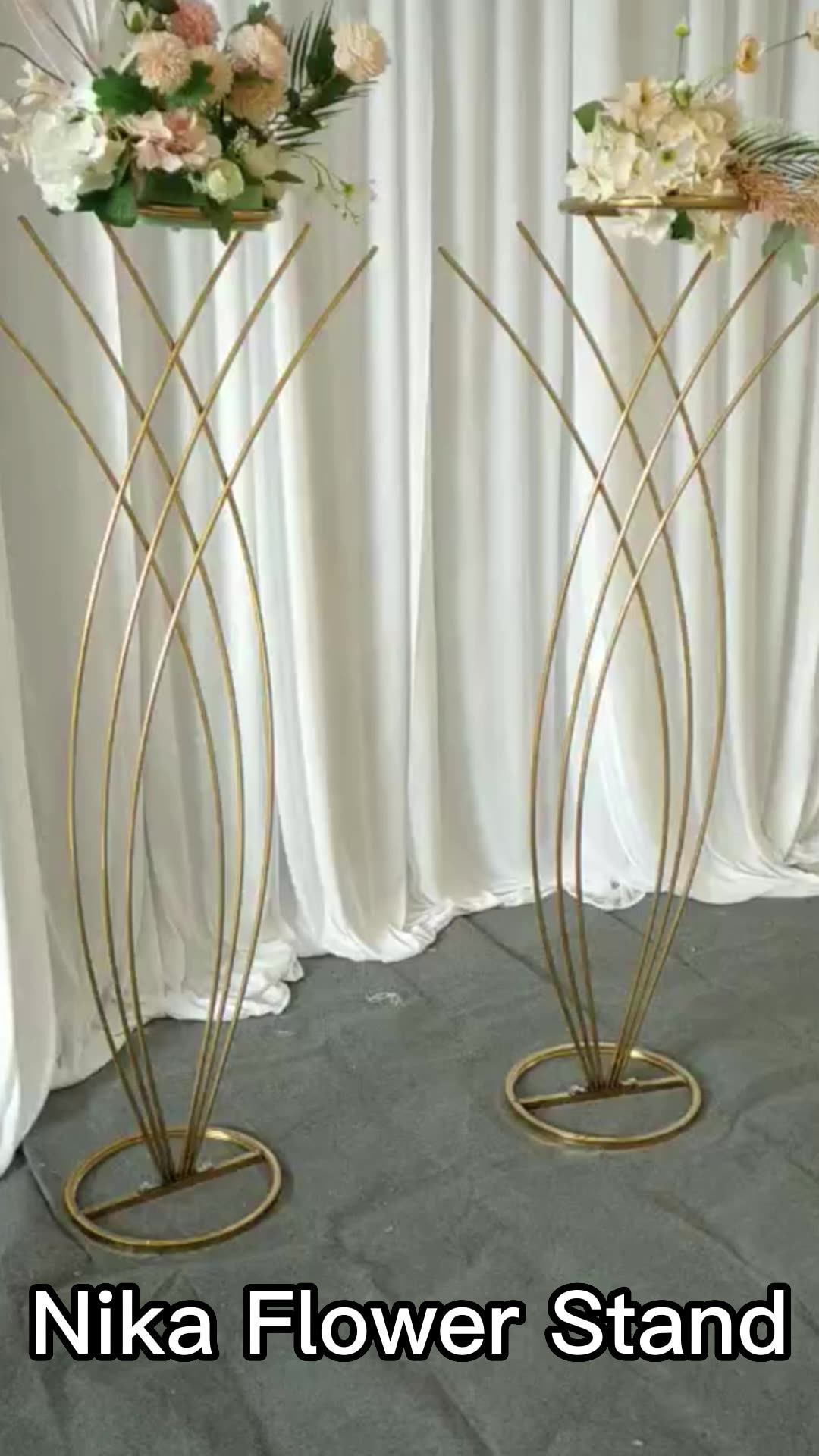 Wedding Flower Centerpiece Stand Gold Metal Mermaid Pedestal Display Rack Road Lead Cheap Flower
