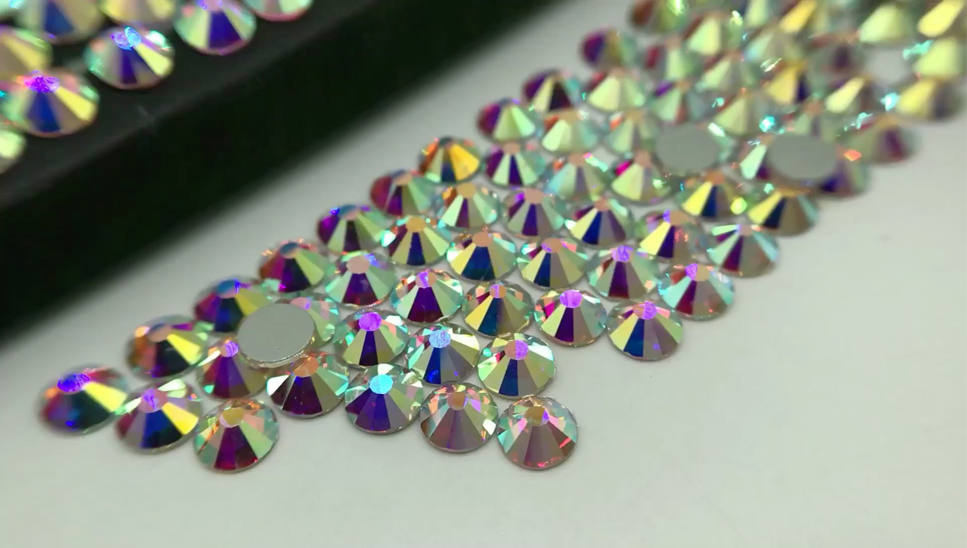 High Quality Crystal Ab Ss12 Flat Back Rhinestone Non Hot Fix Glass