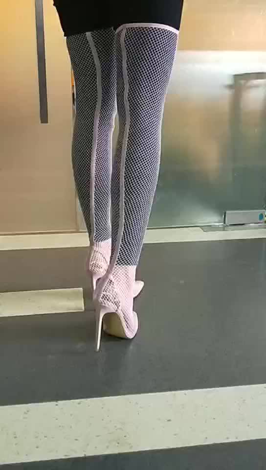 clear thigh high heels