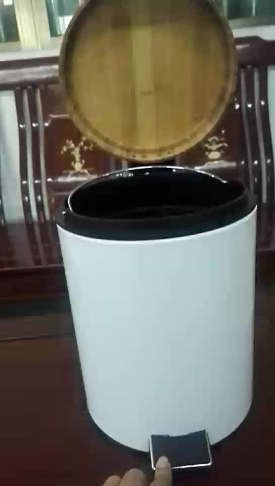 High Quality Cold Steel Plastic Small Soft Closing Bathroom Waste Bin