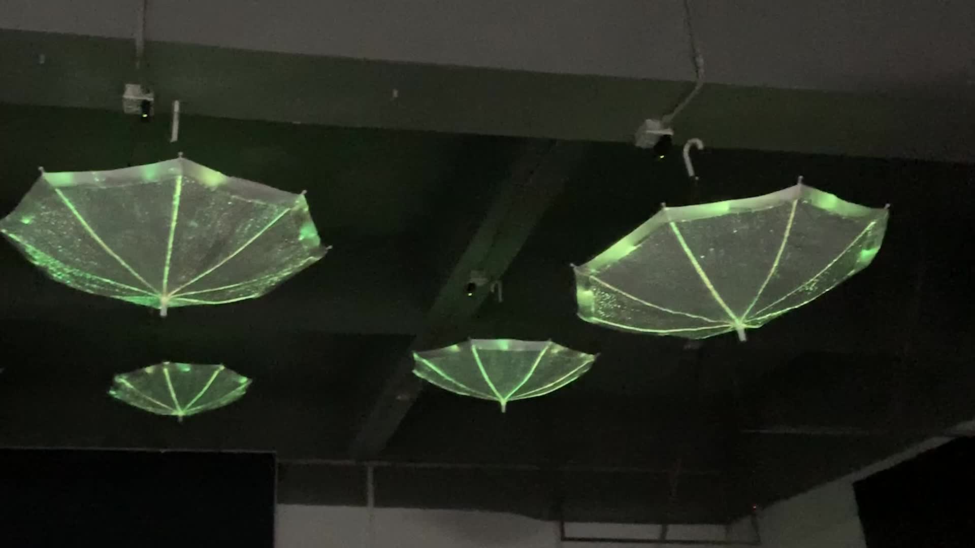 Wholesale Party Favors Luminous Fiber Optic Umbrella With Flash Light Glow In The Dark Umbrella