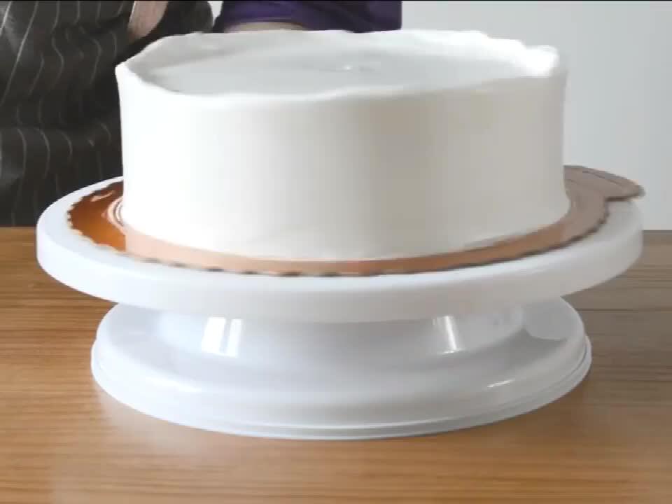 11 Inch Kitchen Rotating Cake Decorating Turntable White Plastic Cake