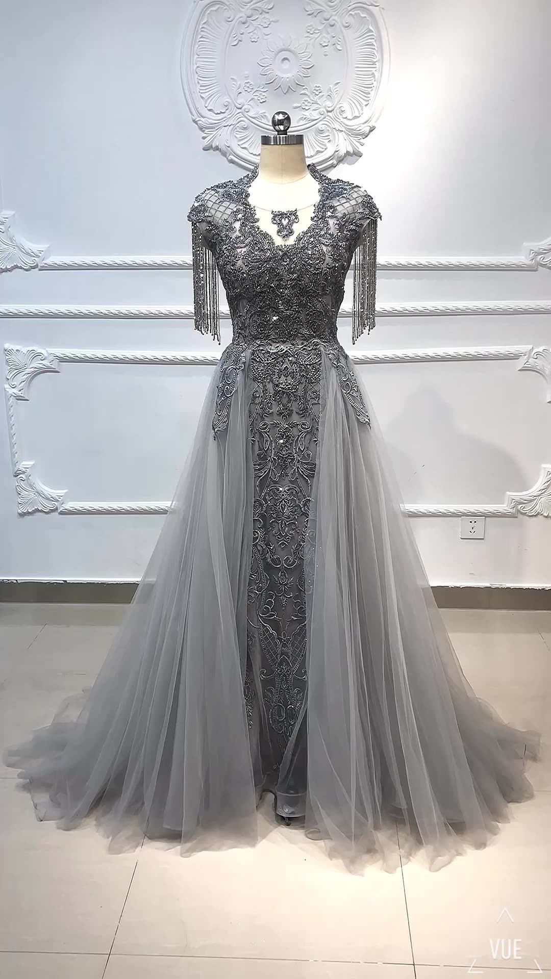 Ruolai Lwc8002 Luxury Beading Applique Robe De Soiree Evening Dresses