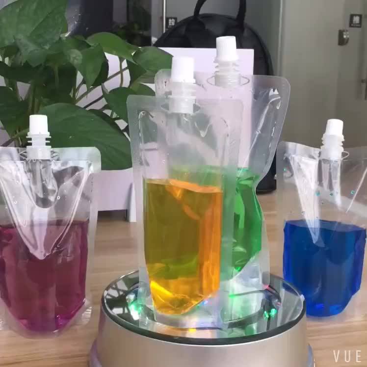Clear Liquid Jelly Water Packaging Juice Drink Stand Up Spout Pouch Bag