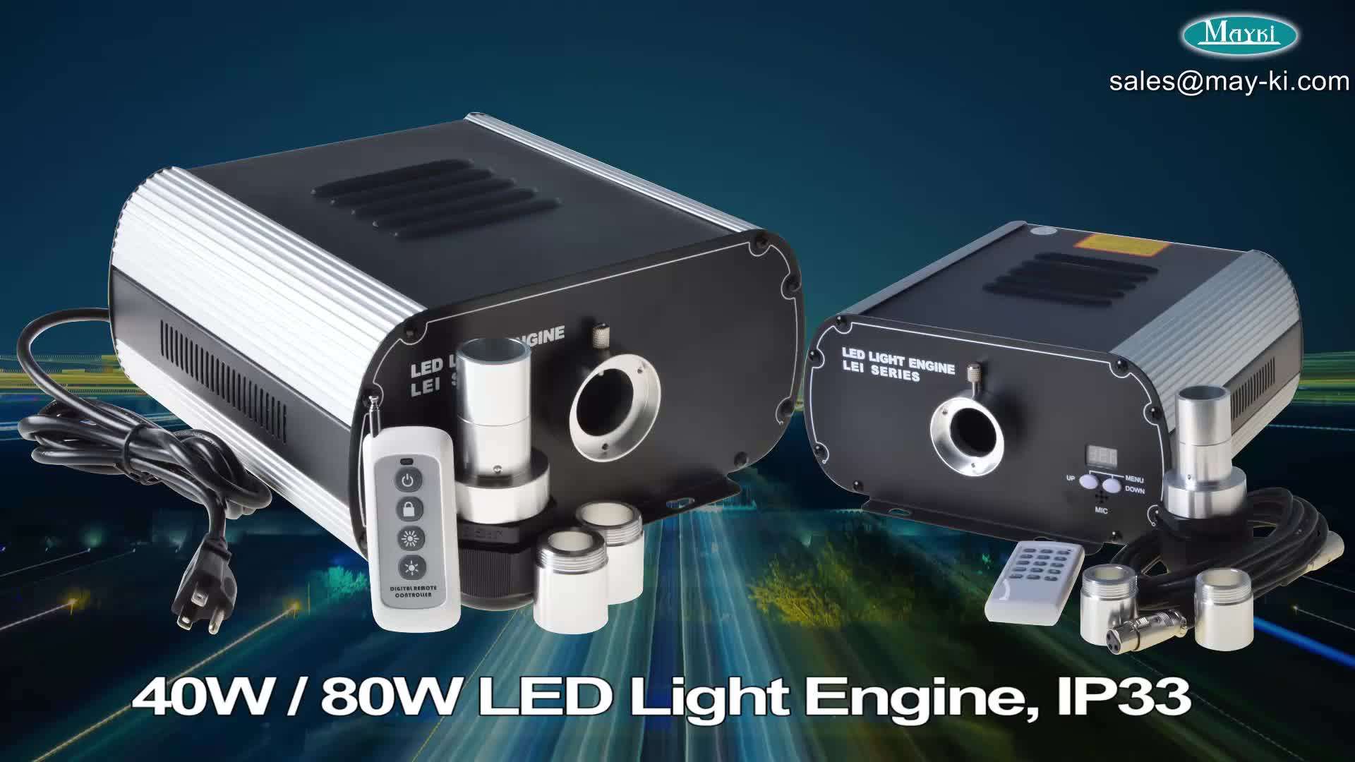 40w White Led Engine 6 Color Changing Fiber Optic Led Light For Fiber