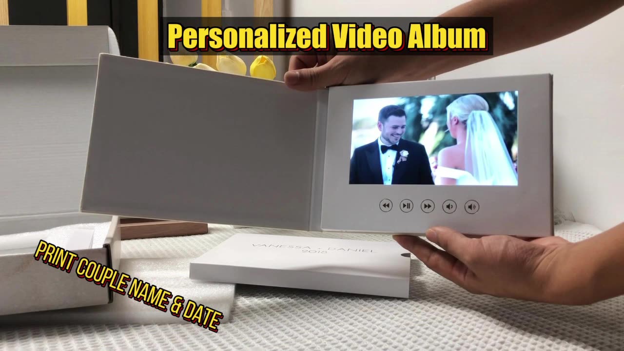 Custom 7inch Hd Ips Linenbound The Wedding Video Motion Book Buy