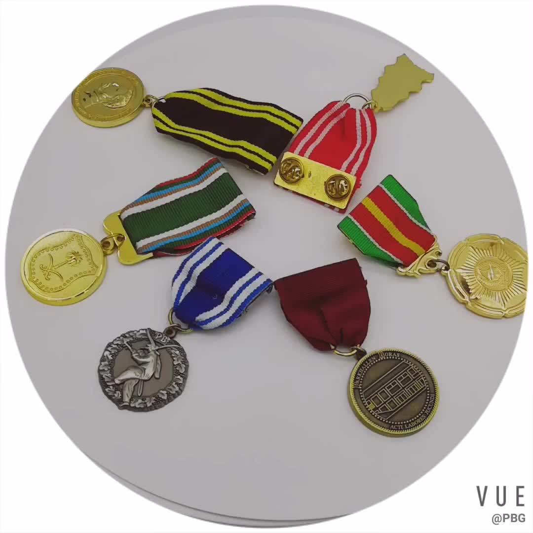 Cheap Custom Award Gold Metal Medal Uae Dubai Military Medal With State