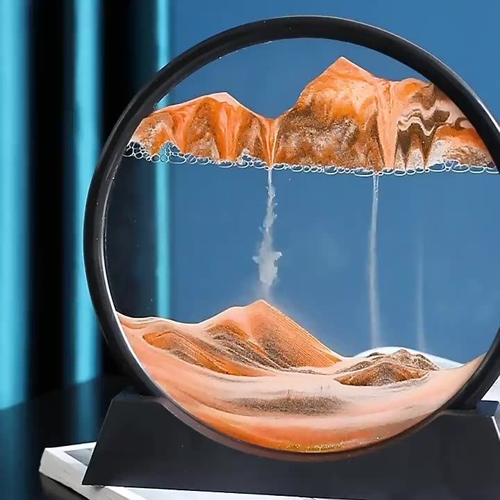 3d Moving Sand Art Frame Round Glasses Deep Sea Sandscape In Motion
