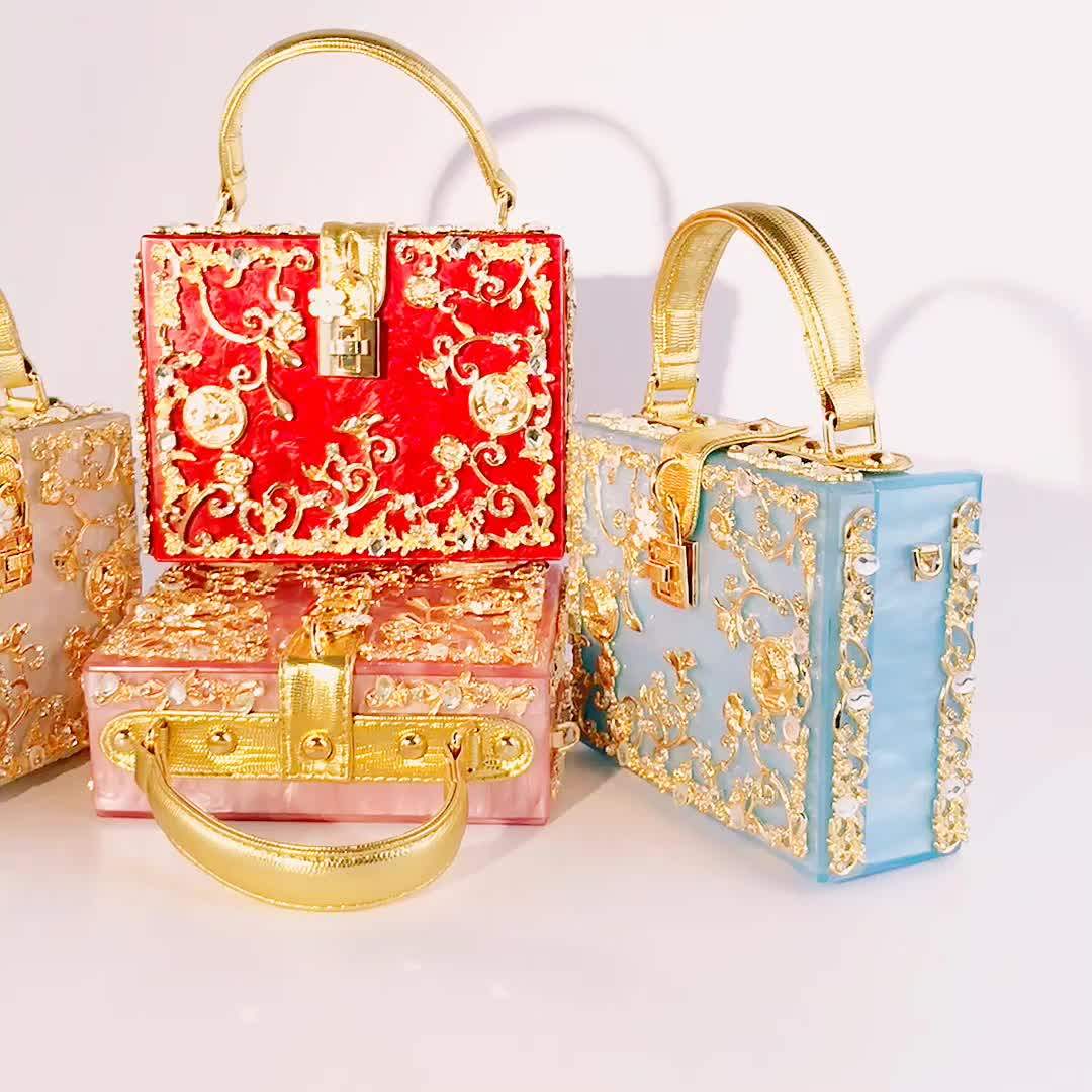 Guangzhou Occi Supplier Wholesale Women Acrylic Clutch Handbags Oc3641